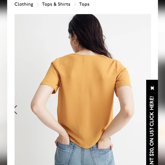 Madewell Lightweight Minimalist novel tie front top - Picture 6 of 10